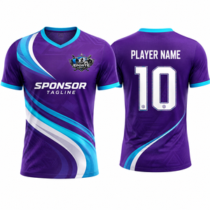 เสื้อฟุตบอลทีมชายสมัยใหม่ ผ้าโพลีเอสเตอร์แท้ พิมพ์ลายดิจิทัล แห้งเร็ว ประสิทธิภาพสูง ชุดกีฬาสำหรับมืออาชีพ - Product Image 1
