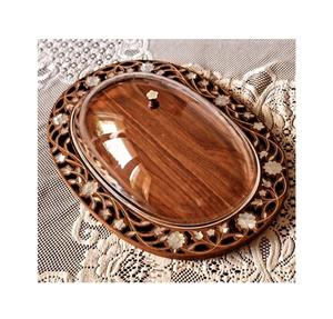 Bandeja árabe rectangular clásica de madera con incrustaciones de nácar, bandeja decorativa para servir en el hogar. - Product Image 1