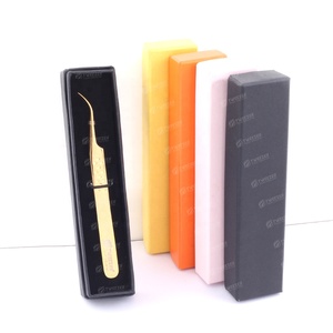 Pinzas de extensión de pestañas de última colección, hermoso acero inoxidable de color mate con embalaje disponible a elección del cliente - Product Image 3