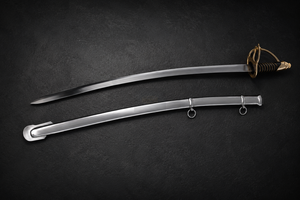 Sabre antique artisanal Dark Hammer Art, avec doublure en bambou, en acier à haute teneur en carbone courbé, style poli, art de l'Uttarakhand, objet de collection - Product Image 2