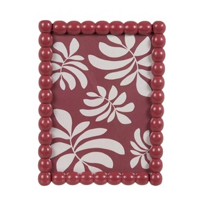 <b>Round</b> Wooden Red Beads Photo <b>Frame</b> Handmade Rectangle Tabletop Display <b>Frame</b> Custom Home Office Decor - Product Image 1