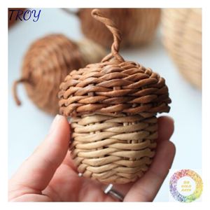 Adorno Colgante Decorativo de Rattan en Forma de Bolota, Hecho a Mano, Accesorio de Mimbre para Decoración Navideña, Guirnaldas, Coronas y Chimeneas - Product Image 2