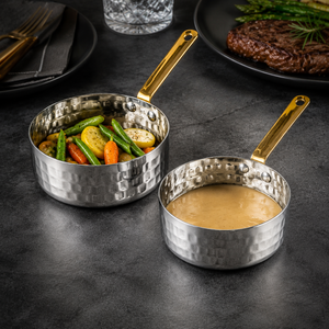 Stainless Steel Sauce <b>Pan</b> Round Hammered Cookware Polished Finish <b>Induction</b> Compatible Easy Clean Kitchen <b>pan</b> - Product Image 6