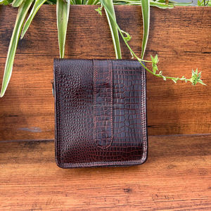 ใหม่กระเป๋าสะพายข้างหนังจระเข้สีน้ำตาลเย็บด้วยมือกระเป๋าสะพายข้างขนาดเล็กสำหรับผู้หญิงกระเป๋าความงามสไตล์วินเทจที่ดีงาม - Product Image 3