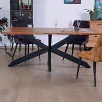 Table en bois d'acacia Vandana Ivory Aspect avec extensions 180-260cm Alya
