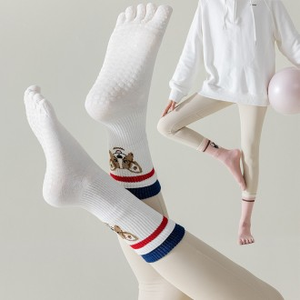 ถุงเท้าโยคะออกกำลังกายป้องกันลื่นสำหรับเด็กถุงเท้าพิลาทิสผ้าฝ้ายแท้ถุงน่องฟิตเนสในร่มสำหรับฤดูใบไม้ผลิและฤดูใบไม้ร่วง - Product Image 1