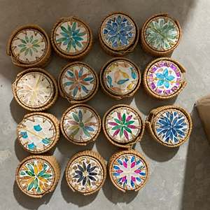 Vietnam Premium Rattan Drink <b>Coaster</b> with Mother of Pearl Inlay for Protecting Tables Beverage Service Luxury Home Decor - Product Image 5