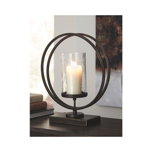 Luxury Look <b>Black</b> Iron Candle Stand with Clear Glass Holder and Heat Resistant Design for Home Decoration Candle Holder - Product Image 6