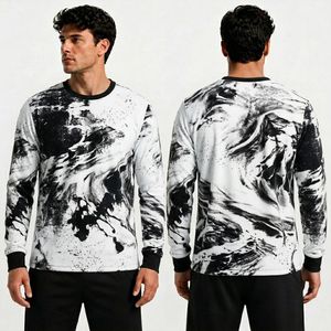 Camiseta de Manga Larga con Estampado Sublimado Crimson Brush para Hombre, Poliéster de Alta Calidad, Suave, Térmica y Cómoda para Invierno - Product Image 5