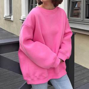 Sweat-shirt à manches longues en tricot OEM de qualité supérieure, confortable et décontracté, avec logo personnalisé sur le devant, col montant, pour femmes - Product Image 6