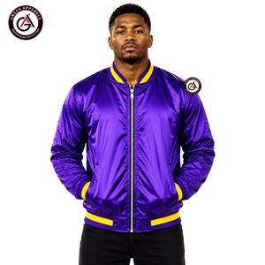 Veste bomber en satin pour hommes de la fraternité Omega Embroidery, vente en gros |   Blouson bomber pour homme personnalisé brodé pour l'hiver - Séchage rapide - Product Image 1