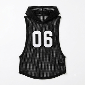 Sporty Mesh Sleeveless Hooded Tank <b>Top</b> women's shirt Custom Logo Number Print Summer Gym Workout Vest <b>Layering</b> Breathable <b>Top</b> - Product Image 3