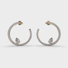 ต่างหูเพชรทรงลูกแพร์และทรงกลม 2 กะรัต ประดับทอง 14K ของ Apricot Jewels ได้รับการรับรองจาก IGI เครื่องประดับเจ้าสาวลายดอกไม้สุดคลาสสิก - Product Image 2