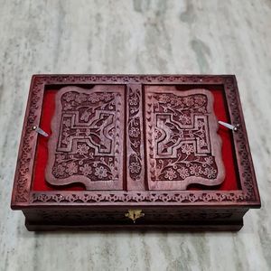 Soporte Plegable de Madera para Libros Sagrados, Hecho a Mano, Tradicional, Antiguo, con Diseño Tallado, Caja de Almacenamiento para Lectura Religiosa - Product Image 5