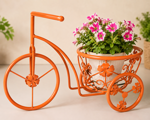 Decorative Metal Bicycle Shape Flower <b>Pot</b> <b>Stand</b> Planter Holder for Indoor Outdoor Garden Balcony Patio Home Decor Multicolor - Product Image 1