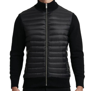 Veste longue matelassée noire pour homme LAMA INDUSTRIES, col montant, fermeture éclair, imperméable, coupe-vent, décontractée, coupe ajustée, hiver - Product Image 1