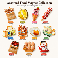 Aimants 3D pour aliments Aimants miniatures personnalisés pour réfrigérateur en résine Aimants pour réfrigérateur pour restaurant Déco