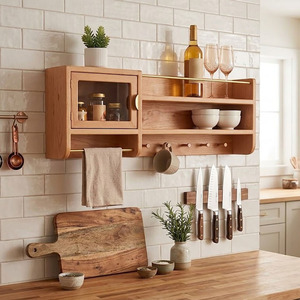 Armoires suspendues de rangement pour cuisine à double porte avec aimants - Product Image 3