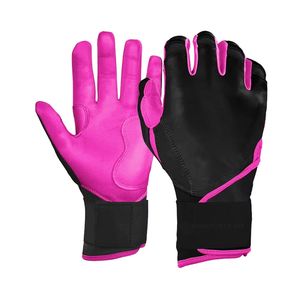 Guantes de Bateo de Béisbol Ajustables, Antideslizantes, con Palma de Cuero, Guantes Deportivos de Entrenamiento para Práctica de Bateo - Product Image 1