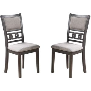 Set di 2 sedie da pranzo con rivestimento grigio con sedili e schienale unico per la colazione in cucina e uso soggiorno - Product Image 3