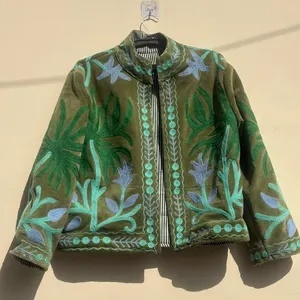 Wholesale Suzani Embroidered <b>Jacket</b> Floral <b>Hippie</b> Coat Women Cropped Winter Warm Coat Artisanal Outerwear Factory Price Trendy P - Product Image 4