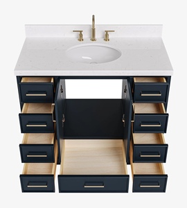 Gabinete de Baño de 42 Pulgadas con Lavabo Individual, Marca Privada Mary, Solo 3 Opciones de Acabado, Venta al Por Mayor, Fábrica en Vietnam - Product Image 4