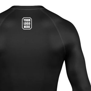 Rashguard MMA à manches longues personnalisé avec logo OEM, respirant, anti-UV UPF50+, extensible dans 4 directions, compression, t-shirt BJJ en polyester - Product Image 4