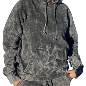 Último diseño por encargo al por mayor precio de manga larga Slim Fit con bolsillos de canguro pulóver lavado ácido mujeres Sudadera con capucha - Product Image 1