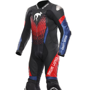 Combinaison de moto en cuir de course, combinaison de moto en cuir épais fabriquée au Pakistan, vêtements de moto, combinaison de course Kangaroo, qualité supérieure - Product Image 1
