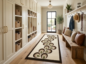 Tapis d'escalier de luxe sur mesure à motif floral, tapis d'escalier en laine tufté à la main, fournisseur en gros - Product Image 5