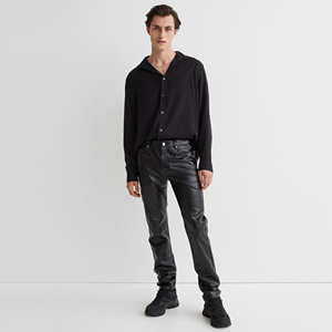 High Quality <b>Leather</b> <b>Pants</b> Factory Wholesale Price <b>Leather</b> Price Customized Logo <b>Leather</b> <b>Pants</b> For <b>Men</b> - Product Image 3