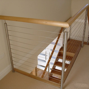 درابزين حديث من الفولاذ المقاوم للصدأ للسلالم والشرفات والحدائق، مناسب للفيلات والفنادق، للاستخدام الداخلي والخارجي، قابل للتخصيص - Product Image 6