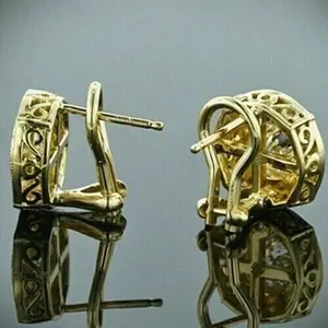 Pendientes de Lujo con Moissanita, Plata de Ley 925, Chapados en Oro, Diseño de Halo Redondo, Joyería Fina, Regalo para Mujer - Product Image 4