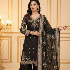 Elegante Vestido de Fiesta para Mujer, Estilo Salwar Kameez, con Bordado Floral, Diseño Indio-Pakistaní, Listo para Usar, Ideal para Bodas - Product Image 1