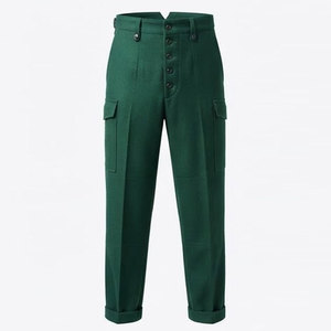 กางเกงทหารเยอรมันเกรดสูง ดีไซน์แบบจำลองยุคสงคราม ทรงตรง เอวกลาง เย็บเรียบร้อย ผ้าแคนวาสน้ำหนักเบา สวมใส่สบาย - Product Image 1