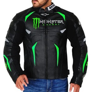 Chaqueta de Motociclista de Cuero Genuino Estilo Monster para Hombre, Chaqueta de Motociclista Monster - Product Image 2