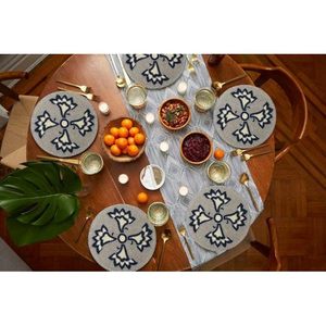 Sets de table ronds perlés faits main de luxe pour la table à manger, la décoration de mariage et de fête de Noël - Product Image 5
