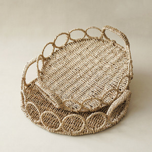 Natural seagrass storage baskets straw sea grass fruit basket for kitchen organizer easter decoration - Product Image 5