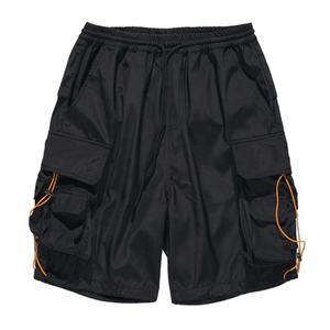 Shorts de sport pour hommes avec logo personnalisé, cordon de serrage, mi-longs, teinture unie, séchage rapide, tissu en maille, décontractés, écologiques - Product Image 3