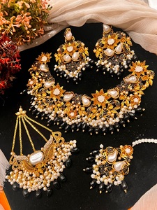Parures de bijoux de mariée élégantes avec collier et boucles d'oreilles pour soirée, vente en gros OEM - Product Image 4