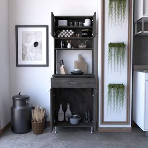 Garde-manger de cuisine avec comptoir ouvert et fermé Della 60 Smokey Oak - Product Image 5