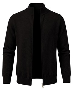 Men's Casual Stand-up Collar Zipper Cardigan Sweater, Made of Anti-pilling Modal Knit Fabric, Regular Fit with Slight Stretch - Product Image 1