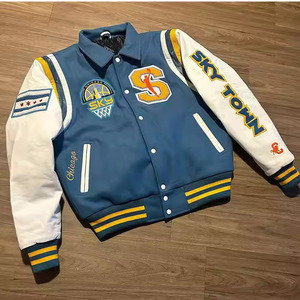 Chaqueta Varsity para Hombre, Chaqueta Bomber Casual con Mangas de Cuero, Chaqueta Letterman de Béisbol, Chaqueta de Escuela Secundaria, Fabricante en Pakistán - Product Image 3