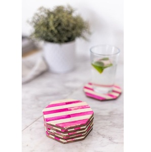 Ensemble de dessous-de-verre personnalisés en os incrusté, dessous-de-verre de table faits à la main de luxe - Product Image 2