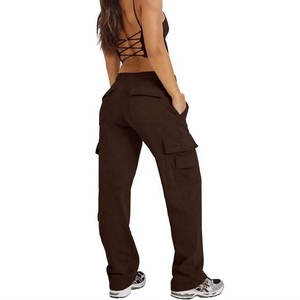 TAYUMA INDUSTRIES Pantalon de jogging décontracté pour femme avec poches cargo, taille mi-haute, cordon de serrage, coupe droite, respirant - Product Image 4