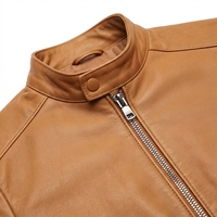 Blouson en cuir de vachette vintage pour homme, col montant, logo personnalisé sur le devant, style denim, veste chaude rembourrée en coton, vente en gros OE