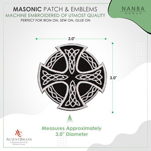 Celtic Cross Round Embroidery Patch Iron Sew on Goth Fashion <b>Badge</b> Biker - Product Image 3