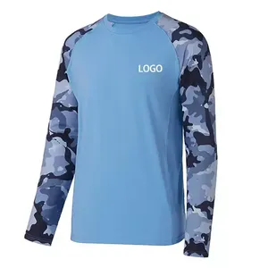 เสื้อยืดแขนยาวลายพรางสำหรับผู้ชาย สีเทา โพลีเอสเตอร์ แห้งเร็ว สไตล์ทหาร - Product Image 3