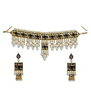 Indian Classic Women's Choker Wedding Engagement Anniversary Party Green Traditional Crystal Kundan Faux Pearl Alloy Gold <b>Gift</b> - Product Image 3