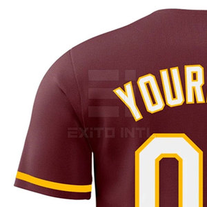 Maillot de baseball de haute qualité, nouvelle mode, logo brodé 3D, manches courtes, couleur personnalisée, séchage rapide, respirant, 100% polyester pour homme - Product Image 4